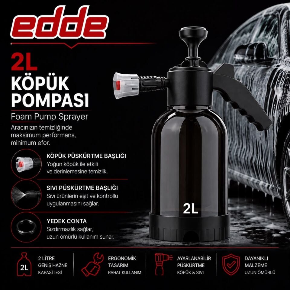 Edde Araba Araç Oto 2l Köpük Pompası Sıvı Püskürtme Pompası