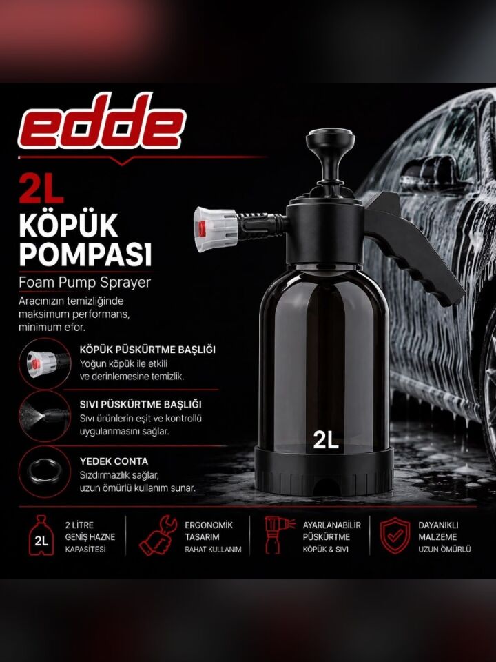 Edde Araba Araç Oto 2l Köpük Pompası Sıvı Püskürtme Pompası