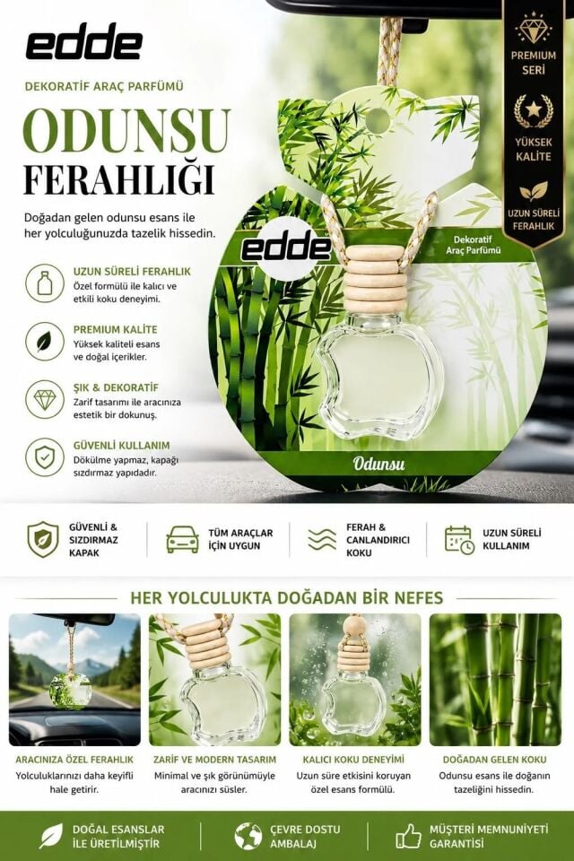 Edde Odunsu Kokulu Askılı Apple Araba Araç Oto Kokusu Dikiz Aynası Kokusu