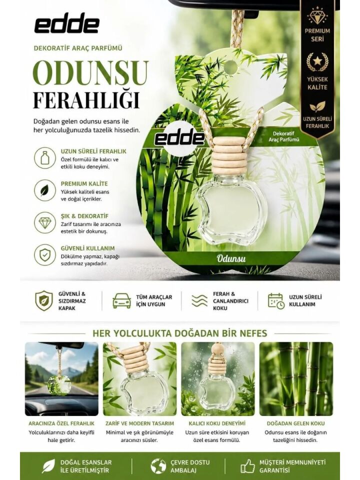 Edde Odunsu Kokulu Askılı Apple Araba Araç Oto Kokusu Dikiz Aynası Kokusu