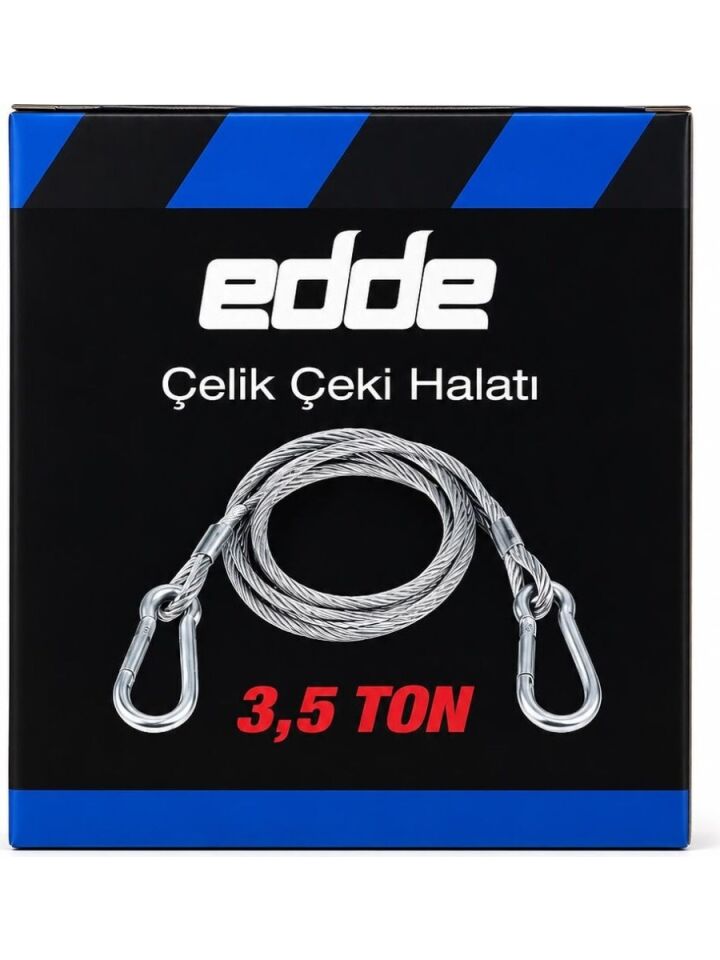 Edde Araba Araç Oto Çelik Çeki Halatı 3,5 Ton Araç Çekme Halatı
