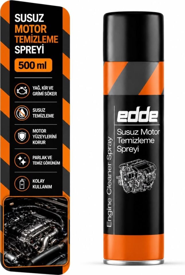 Edde Araba Araç Oto Susuz Motor Temizleyici Sprey 500 ml Oto Bakım Ürünleri Oto Detailing