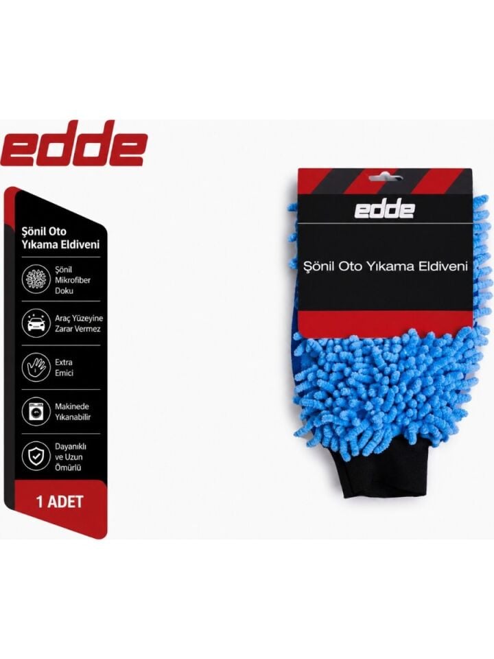 Edde Araba Araç Oto Mikrofiber Oto Yıkama Eldiveni Makarna Şönil Eldiven Oto Detailing