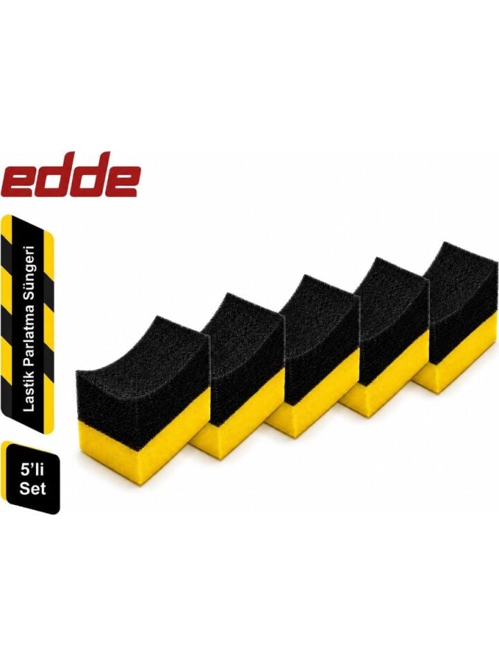 Edde Araba Araç Oto 5'li Lastik Parlatma Süngeri Parlatıcı Sünger 5 Adet Set Oto Detailing