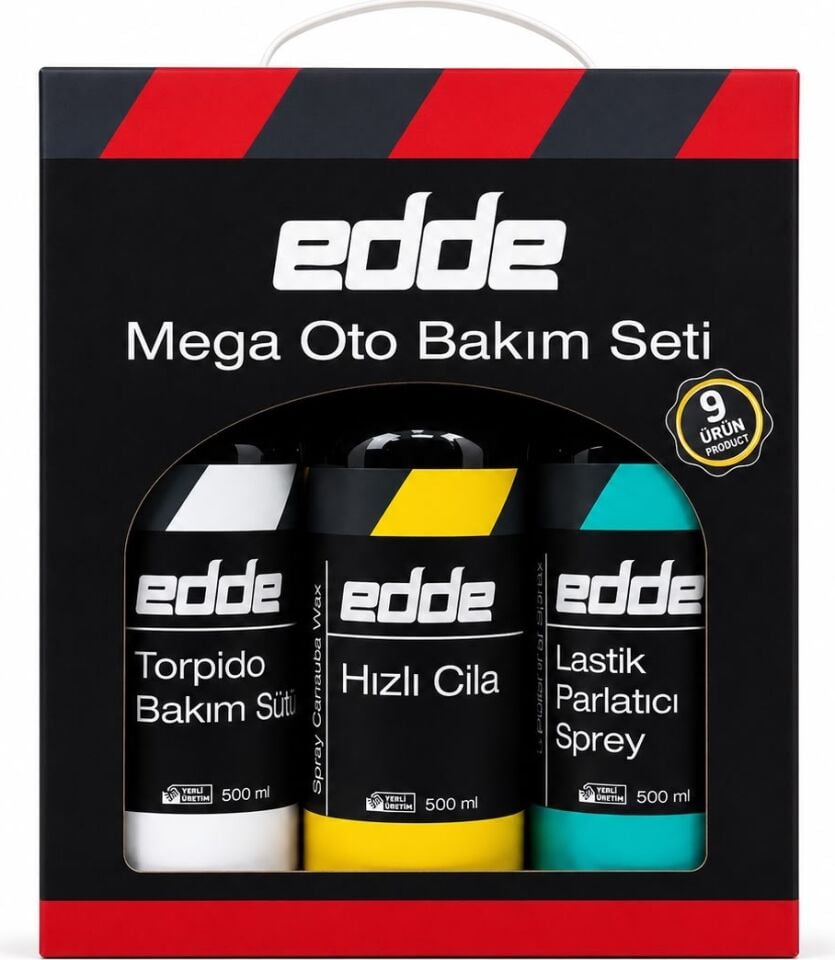 Edde 9'lu Araba Araç Oto Mega Oto Bakım Seti 9 Parça Ürün