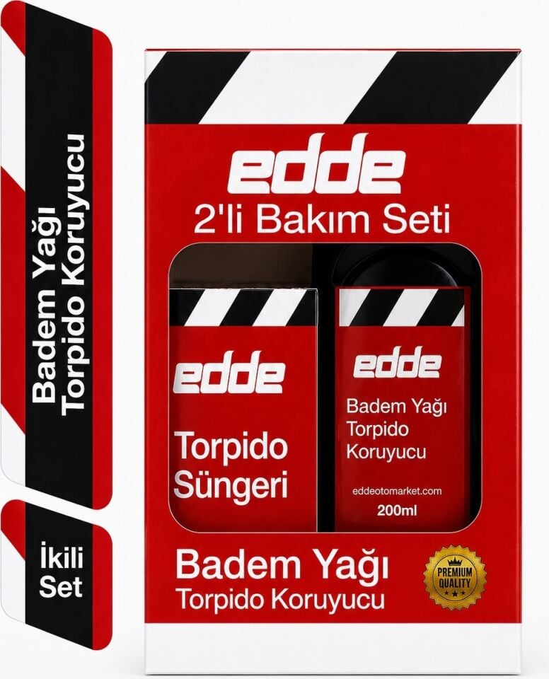 Edde Araba Araç Oto Torpido Koruyucu Koruma Badem Yağı ve Torpido Süngeri 2’li Set