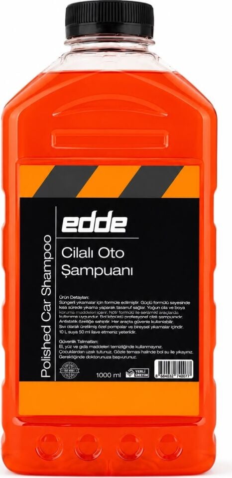 Edde Araba Araç Oto Cilalı Fırçasız Yıkama Şampuan Oto Yıkama Şampuanı Köpüğü 1 L Oto Detailing