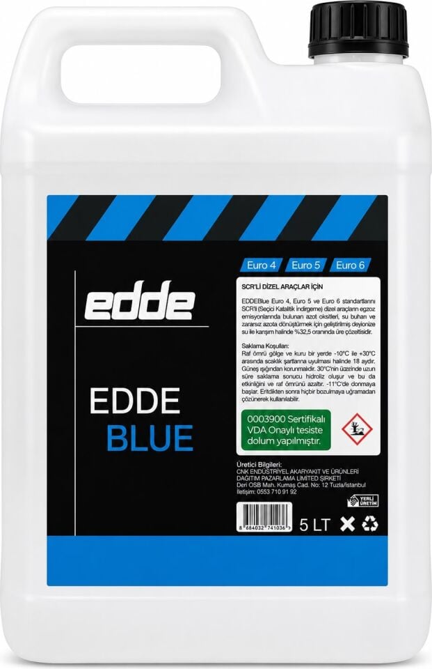 Edde Blue  5 Lt Scr'li Dizel Araçlar Için Eddeblue Emisyon Azaltıcı Araba Araç Oto