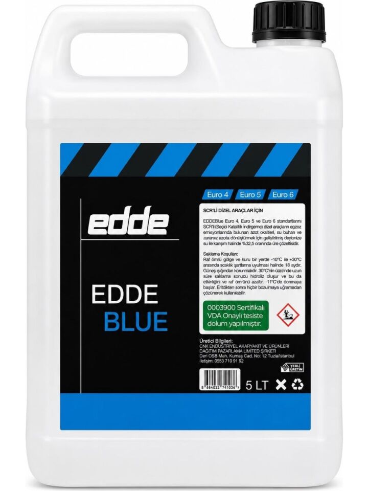 Edde Blue  5 Lt Scr'li Dizel Araçlar Için Eddeblue Emisyon Azaltıcı Araba Araç Oto