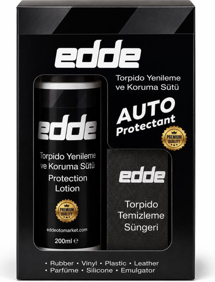 Edde Araba Araç Oto Torpido Koruyucu Koruma ve Yenileme Sütü ve Temizleme Süngeri