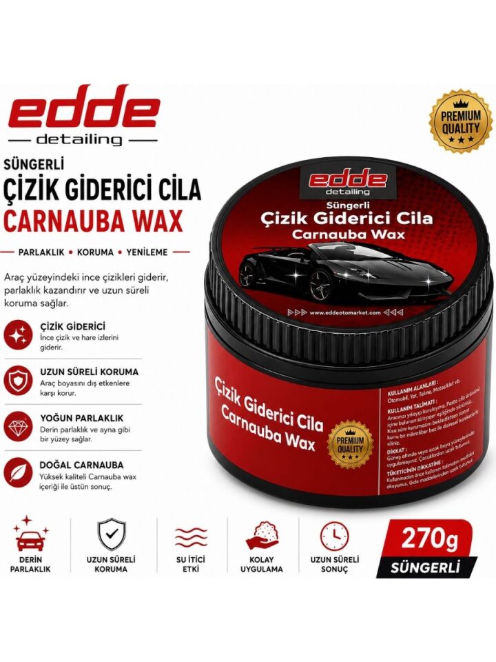 Edde Araba Araç Oto Süngerli Çizik Giderici Cila Oto Detailing