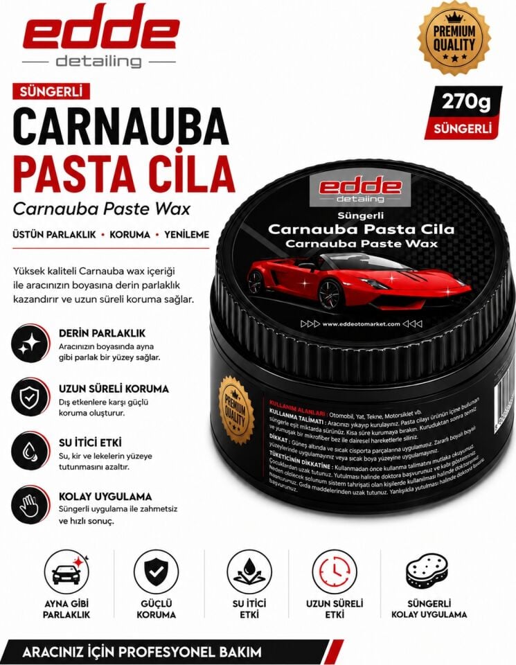 Edde Araba Araç Oto Süngerli Pasta Cila Oto Detailing