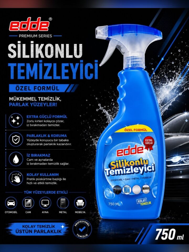 Edde Araba Araç Oto Silikonlu Yüzey Temizleyici 750 ml Oto Detailing