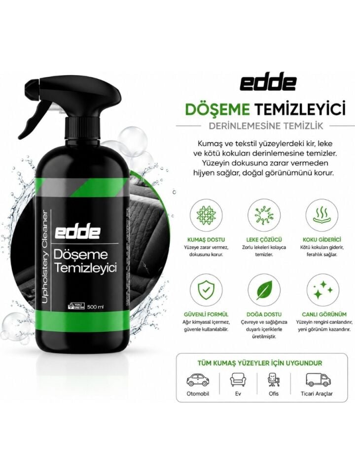 Edde Araba Araç Oto Döşeme Temizleyici Sprey 500ML Oto Detailing