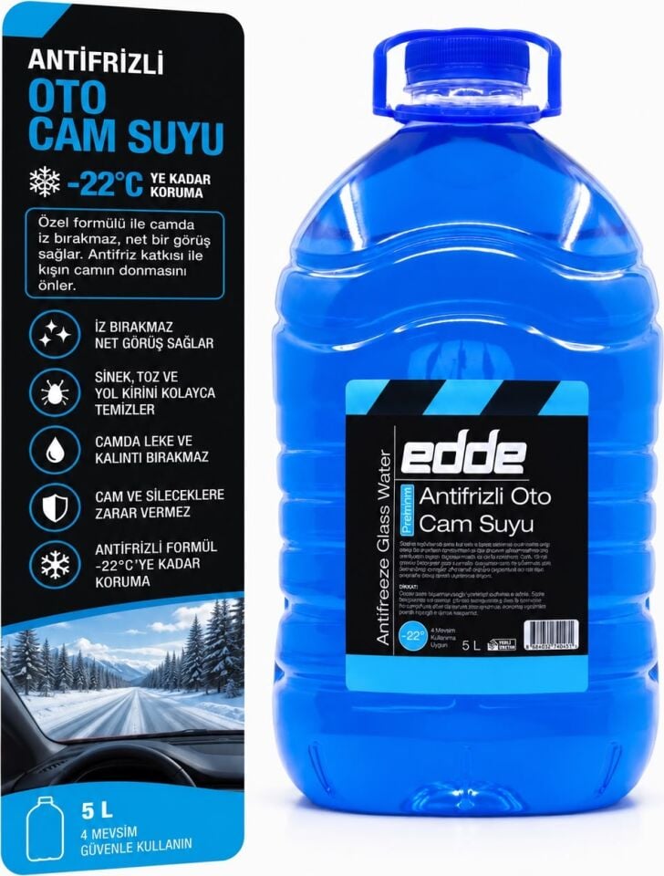 Edde Kışlık Parfümlü Oto Cam Suyu 5l Araba Araç Oto Antifrizli Silecek Suyu