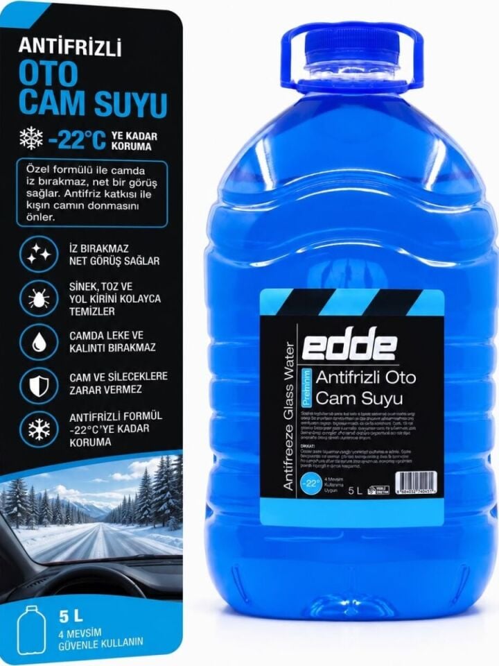 Edde Kışlık Parfümlü Oto Cam Suyu 5l Araba Araç Oto Antifrizli Silecek Suyu